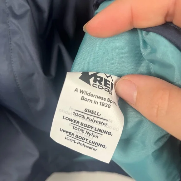 Rei Co-Op blue orange leaf trailmade rain jacket size 1x women’s - Picture 4 of 7